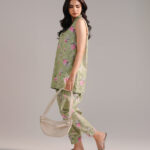 Green Cambric Straight Suit - View 1