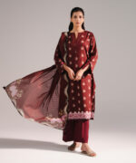 Maroon Leno Kara Straight Suit - View 5