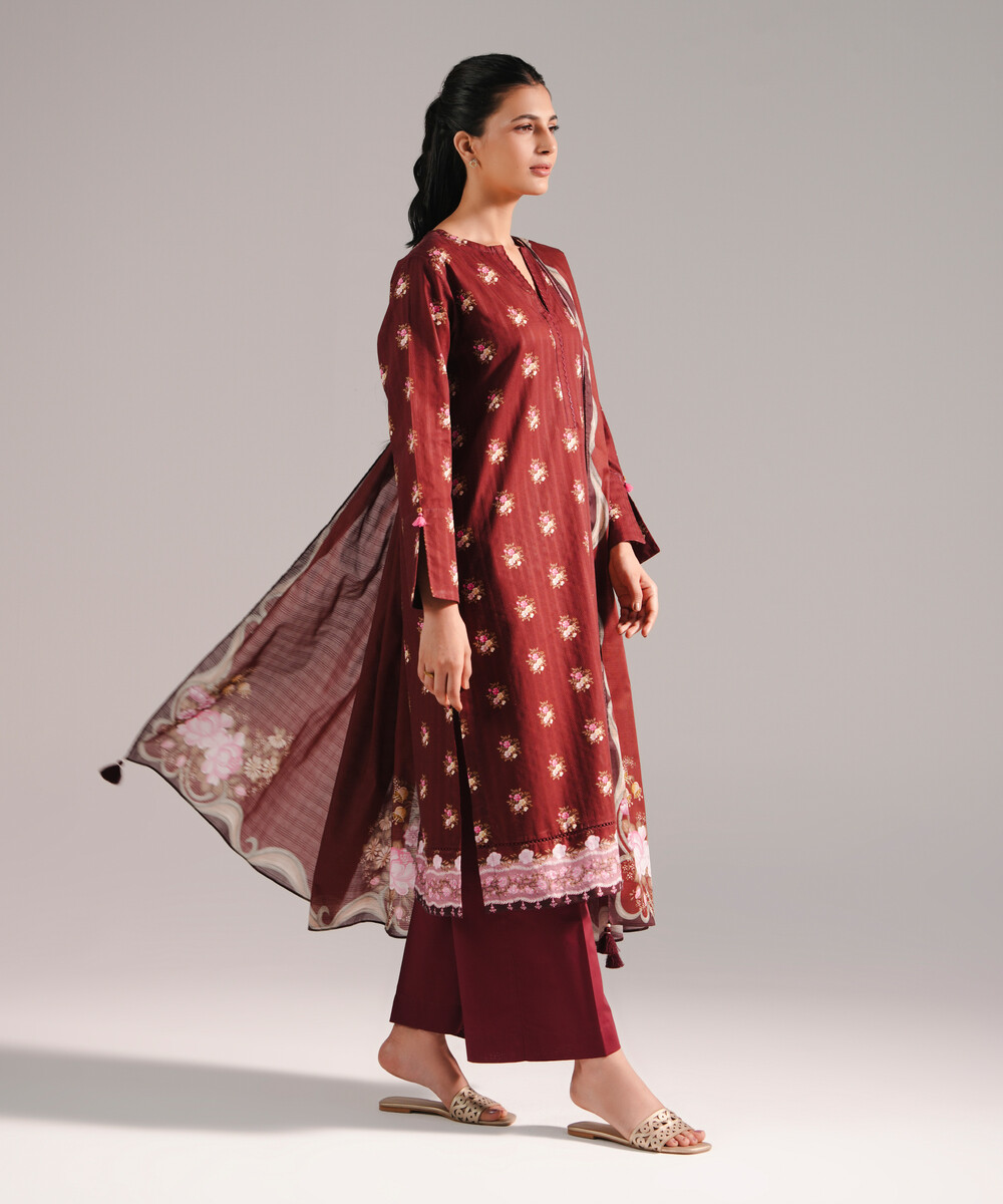 Maroon Leno Kara Straight Suit - View 1 Maroon Leno Kara Straight Suit - View 1