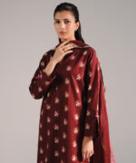 Maroon Leno Kara Straight Suit - View 4