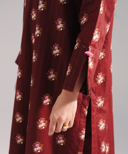 Maroon Leno Kara Straight Suit - View 2