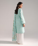 Blue Dobby Straight Shirt Suit - View 2