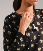 Black Dobby Straight Shirt Suit - View 3