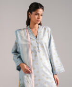 Light Blue Dobby Straight Shirt Suit - View 1