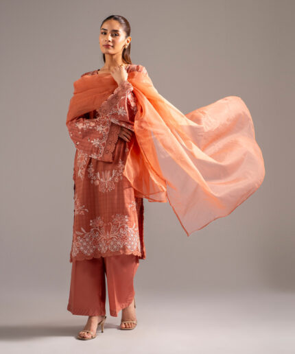 Coral Dobby A-Line Suit - View 1