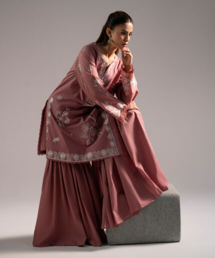 Mauve Cambric A-Line Suit - View 2