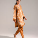 Brown Lawn Straight Shirt Suit - View 1