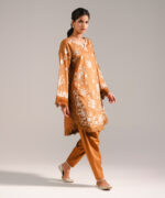 Brown Lawn Straight Shirt Suit - View 1