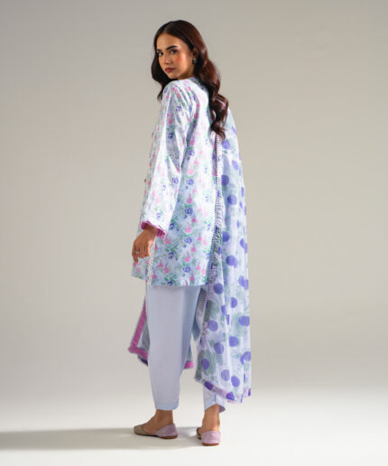 Blue Dobby Straight Suit - View 2