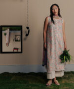 Pink Dobby Straight Suit - View 5