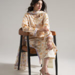 Cream White Dobby Straight Suit - View 1