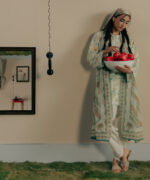 Mint Green Dobby Straight Suit - View 2