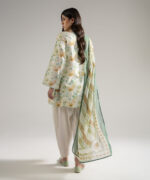 Mint Green Dobby Straight Suit - View 3