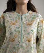 Mint Green Dobby Straight Suit - View 5