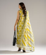Yellow Dobby Straight Suit - View 3