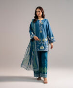 Blue Dobby Straight Suit - View 3