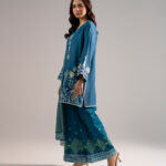 Blue Dobby Straight Suit - View 1