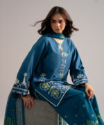 Blue Dobby Straight Suit - View 5