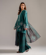 Dark Green Dobby Straight Suit - View 2