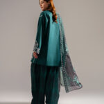 Dark Green Dobby Straight Suit - View 1