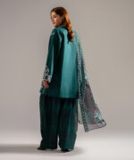 Dark Green Dobby Straight Suit - View 1