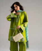 Green Dobby Drop Shoulder Suit - View 5