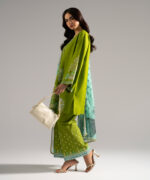 Green Dobby Drop Shoulder Suit - View 3