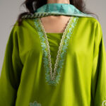 Green Dobby Drop Shoulder Suit - View 1