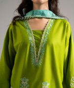 Green Dobby Drop Shoulder Suit - View 1