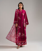 Pink Dobby Straight Suit - View 4