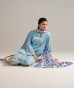 Light Blue Dobby A-Line Suit - View 3