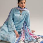 Light Blue Dobby A-Line Suit - View 1