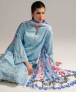 Light Blue Dobby A-Line Suit - View 1