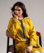 Yellow Dobby Straight Suit - View 4