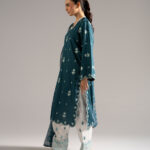 Teal Dobby Straight Suit - View 1