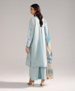 Light Blue Zari Lawn Straight Suit - View 5