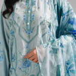 Light Blue Zari Lawn Straight Suit - View 1