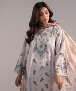 Lilac Slub Lawn Straight Suit - View 2