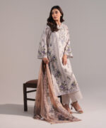 Lilac Slub Lawn Straight Suit - View 3