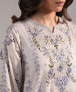 Lilac Slub Lawn Straight Suit - View 5