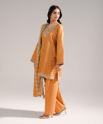 Orange Lawn Straight Suit - View 1