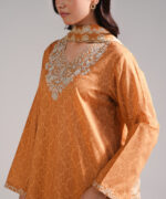 Orange Lawn Straight Suit - View 3