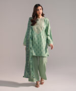 Green Cambric Straight Suit - View 2