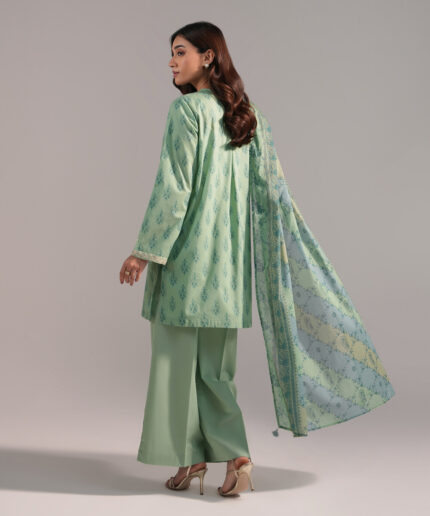 Green Cambric Straight Suit - View 1