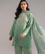 Green Cambric Straight Suit - View 3