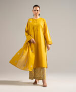 Piece Dyed Yellow Cross Hatch Straight Suit - View 4