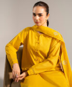Piece Dyed Yellow Cross Hatch Straight Suit - View 1