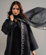 Piece Dyed Black Cross Hatch Straight Suit - View 2