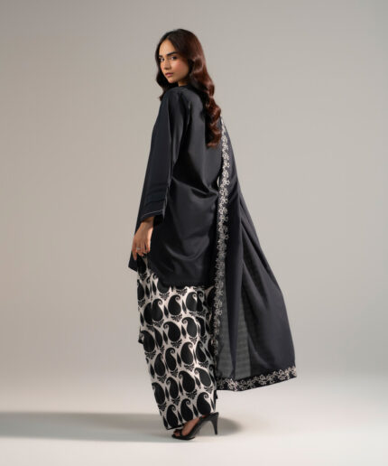 Piece Dyed Black Cross Hatch Straight Suit - View 1
