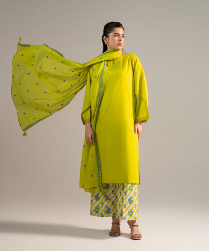 Piece Dyed Green Cross Hatch Straight Suit - View 1